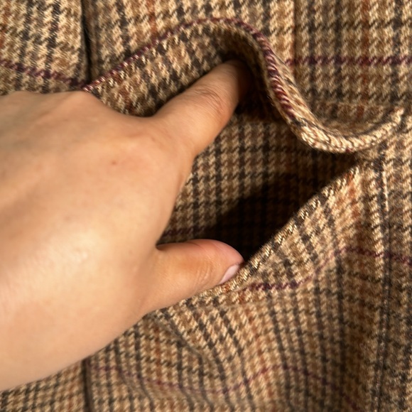 Lauren Ralph Lauren lamb wool houndstooth plaid zip up riding jacket si… - Picture 5 of 10